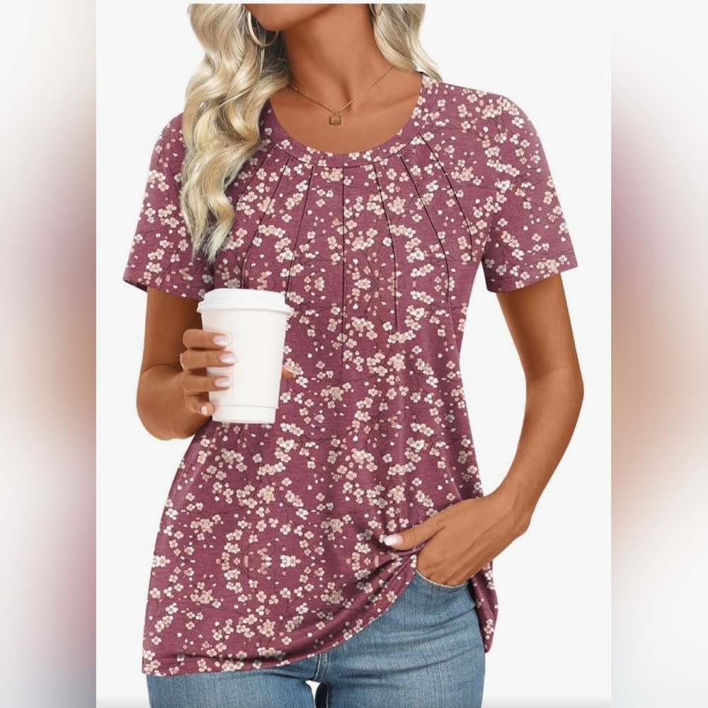 Tunic Tops‎ Short Sleeve Blouses TshirtsWomens, Casual, Crewneck 2XL